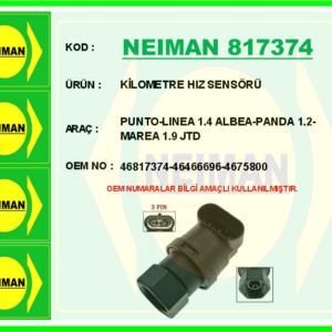 KİLOMETRE HIZ SENSÖRÜ PUNTO-LINEA 1.4 ALBEA-PANDA 1.2-MAREA 1.9 JTD
