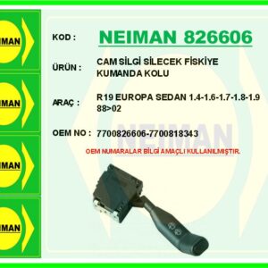 CAM SİLGİ SİLECEK FİSKİYE KUMANDA KOLU R19 EUROPA SEDAN 1.4-1.6-1.7-1.8-1.9 88 02