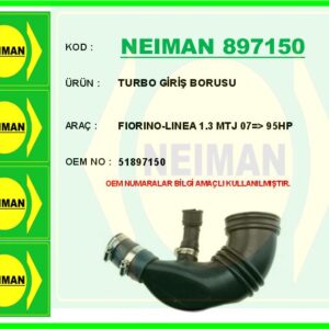 TURBO GİRİŞ BORUSU FIORINO-LINEA 1.3 MTJ 07   95HP