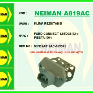 KLİMA REZİSTANSI FORD CONNECT 1.8TDCI 02- -FIESTA 96-
