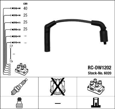 BUJİ KABLOSU CHEVROLET KALOS 1.2L 05- / AVEO 1.2L 03- RC-DW1202