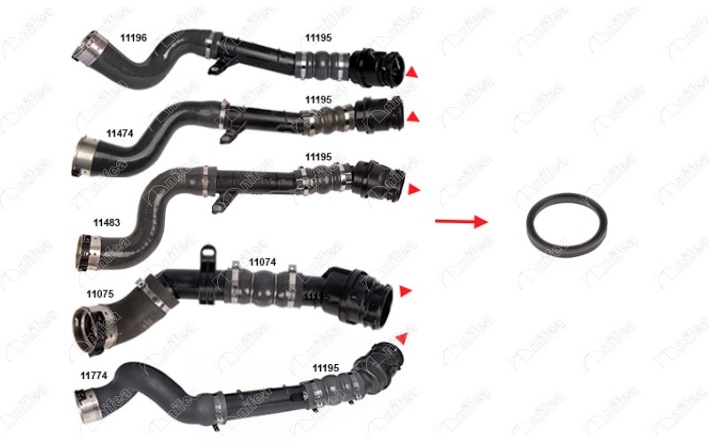 TURBO BORUSU CONTASI PLASTİK BORU HARİÇ OK İLE GÖSTERİLEN CONTA DACIA DUSTER HS 1.5 dCi 4x4 K9K 658-856-858-898 13-18