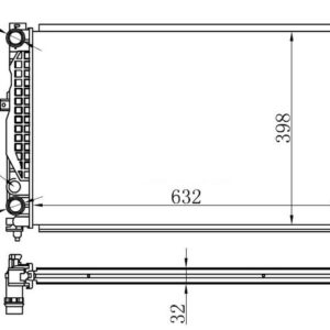 RADYATÖR BRAZİNG PASSAT 96-00 A4 95-01 A6 00-05 ADP-AHL AC KLİMASIZ MEK OTOM 632x398x32