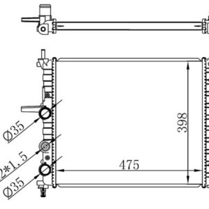 RADYATÖR BRAZİNG BRAVO-BRAVA-MAREA 1.2i-1.4i-1.6i 96   MEK. 475x395x22