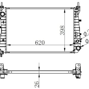 RADYATÖR BRAZİNG LINEA 1.3 JTD AC KLİMASIZ MEK 621x395x26
