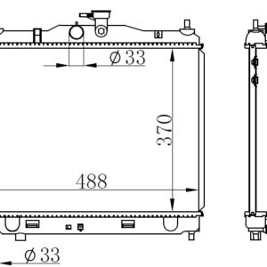 RADYATÖR BRAZİNG GETZ 03-05 1.3-1.6 MEK AC KLİMASIZ 370x488x16