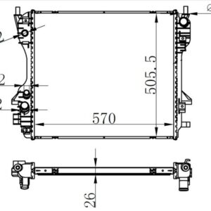 RADYATOR BRAZİNG MT 570X505X26 XF 2.7D/3.0D 09
