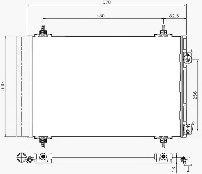 KLİMA KONDENSERİ BERLINGO-PARTNER-307-308-508-5008-3008-C4-DS4-DS5 1.4-1.6-2.0 HDI-VTI