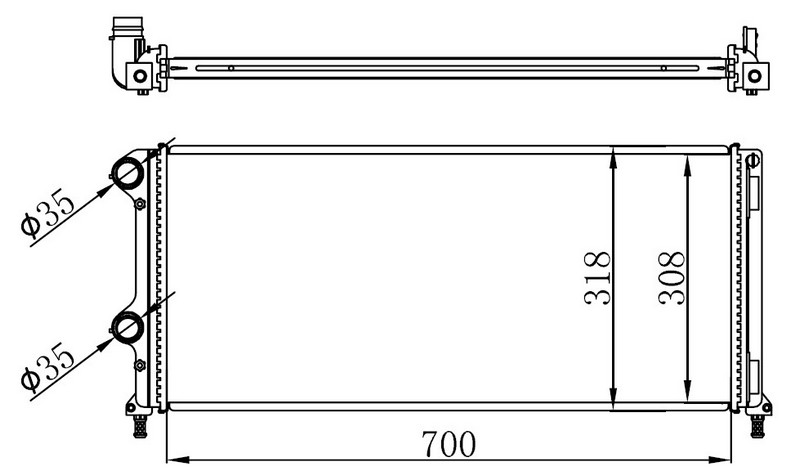 RADYATÖR DOBLO 1.9 JTD-1.3MTJ MEK AC KLİMASIZ 700x305x38 -46807378 55174187-51779233-51861635