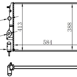 RADYATÖR MGN I-SCENIC 1.4-1.6-1.8-2.0 16V AC MEK LOGAN 1.5 DCİ 586x415x23 7700425842-7702258285-8200050512