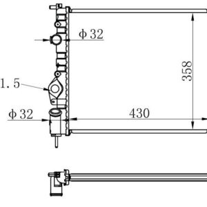 RADYATÖR CLIO II-LOGAN 04 KNG 01 MGN 96 1.4-1.61.5D-1.9 KLİMASIZ MEK 430x377x23 7700838134-7700836301-7700436693