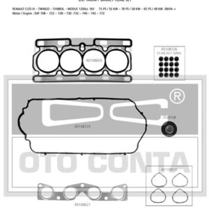 MOTOR TAKIM CONTA CLIO II 01 06 CLIO III 05 14 CLIO IV 12 SYMBOL II 08 14 LOGAN 04 SANDERO 08 1.2 16V D4F 7701475822