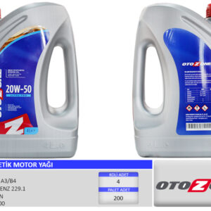 MOTOR YAĞI 20W50 4 LT ULTRA YARI SENTETİK MİNERAL API SL/CF