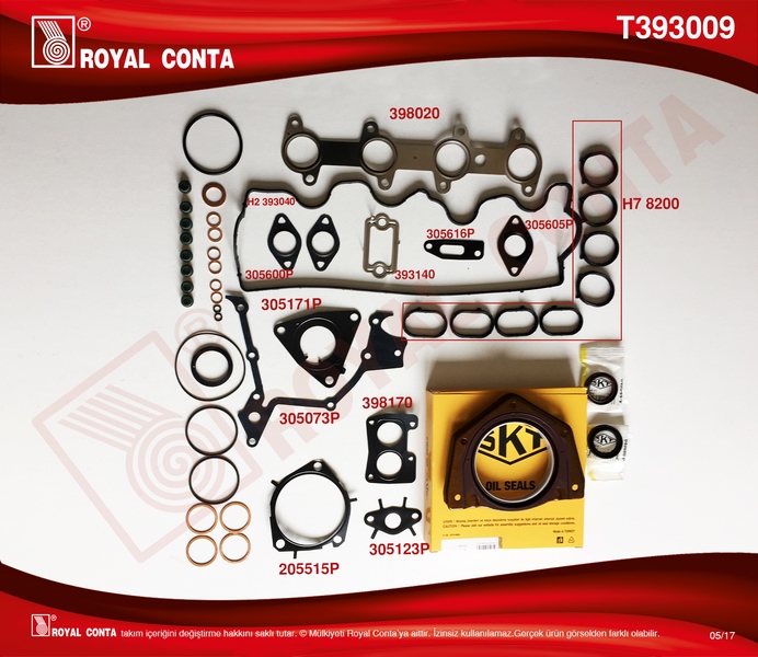 MOTOR TAKIM CONTA SKT KEÇELİ/SUB.LASTİKLİ/SKC SİZ DOBLO-PUNTO 1.9 DZL