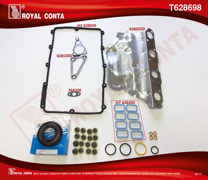 MOTOR ÜST TAKIM CONTA REINZ KEÇ. SUBP.LASTİK SKC SİZ TRANSİT 2.2 TDCİ Euro5 ÖNDEN ÇEKER