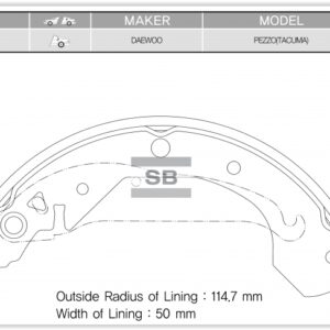 PABUÇ BALATA ARKA KAMPANA CHEVROLET REZZO 00   GS8748
