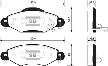 ÖN FREN BALATA TOYOTA YARIS 1.0L 1SZ-FE SCP10 fransız üretim 03-05 / 1.3L 2SZ-FE SCP12 fransız üretim 03-05 044650D010-044650D040-04465YZZEM