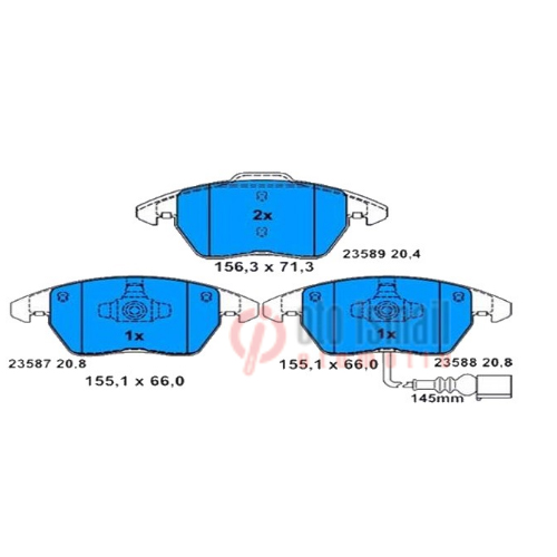 ÖN FREN BALATA FİŞLİ AUDI A1 11- / A3 03- / TT 06-10 / SEAT ALTEA 04- / IBIZA 08- / SKODA FABIA. YE TI 10- / OCTAVIA 04- / RAPID 12- SUPERB 08- / VW