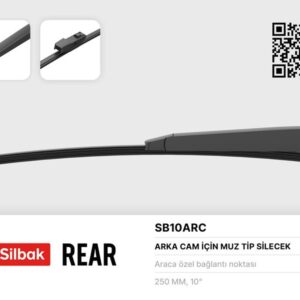 SİLECEK SÜPÜRGESİ ARKA MUZ TİPİ 250mm SKODA CITIGO 10/11 SCIROCCO 05/08