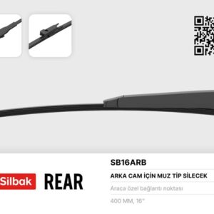 SİLECEK SÜPÜRGESİ ARKA MUZ TİPİ 405mm DOBLO II TEK KAPI 02/10 SPRINTER - CRAFTER 04/06