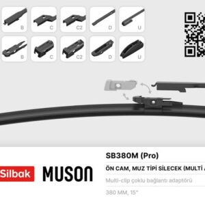 SİLECEK SÜPÜRGESİ MUZ TİPİ GRAFİTLİ 380mm 6 APARATLI 2T1A 17402 BC-2T1A 17402 BB