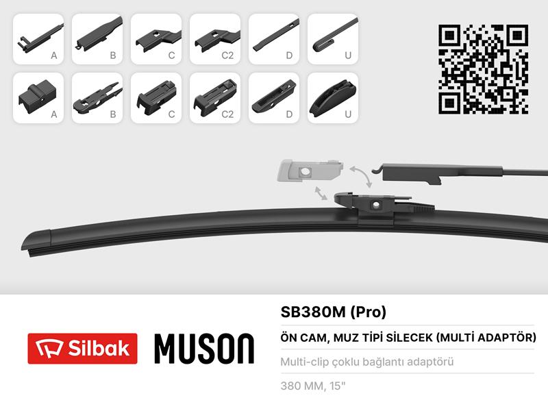SİLECEK SÜPÜRGESİ MUZ TİPİ GRAFİTLİ 380mm 6 APARATLI 2T1A 17402 BC-2T1A 17402 BB