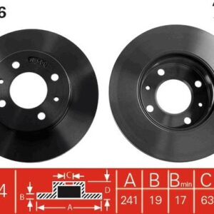 ÖN FREN DİSKİ HAVA KANALLI HYUNDAI ACCENT MILENYUM ADMIRE 1.3L G4EA 01-05 / 1.5L G4EC 01-04 / 1.6L G4ED 01-05 / 1.5L D3EA CRDİ 3 silindir 02-05 241