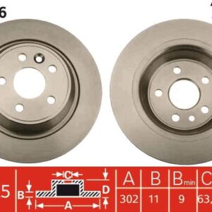 ARKA FREN DISK AYNASI MONDEO IV S MAX GALAXY 07 14 KUGA I 08 12 / EVOQUE 12-18 302mm