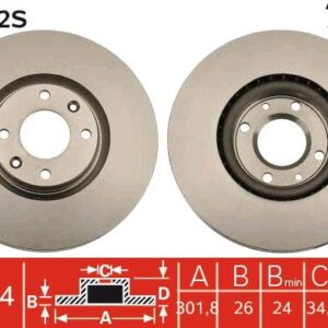 ÖN FREN AYNASI CORSA F e 19 MOKKA e 20 208 19 2008 19 308 07 3008 09 5008 09 C4 20 DS5 15 DS3 18 302x34x4DL HAVALI