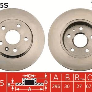 ÖN FREN AYNASI INSIGNIA A 08 SAAB 9-5 YS3G 10 16 JANT 296x30x5DLxHAVALI 13501307-569063