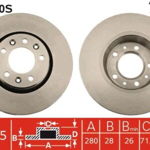 ÖN FREN DİSKİ EXPERT-JUMPY-SCUDO-PROACE 07 280x28x5 HAVALI ABS SIZ ARAÇLAR İÇİN