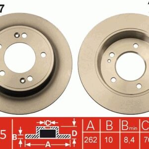 ARKA FREN DİSKİ DOLU TİP HYUNDAI İ30 1.6L G4FD GDİ GAMMA 11-15 / 1.4L 1.6L CRDİ DİZEL 12-16 / ELAN TRA 12- / KIA CEED 1.6L GDI BENZİNLİ 12- 1.4L 1.6L