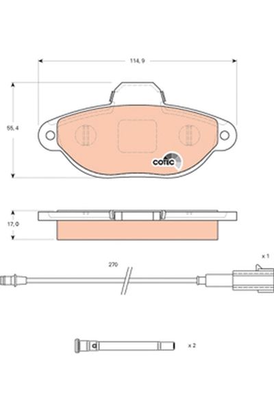 ÖN BALATA FİŞLİ FIAT PANDA 1.2 09 PANDA 1.4 10 500 1.2 11/08 FORD KA 1.2 2.09