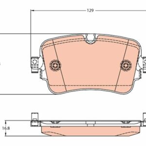 ARKA BALATA AUDI Q7 2.0TFSI-3.0TFSI-3.0TDI 15   129MMx65.5MMx16.8MM
