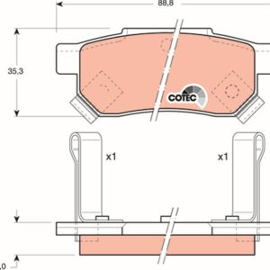 ARKA FREN BALATA HONDA CIVIC 1.6L B16A2 VTEC 16v 160hp EK4 kasa 96-98 / JAZZ 1.4L GD GE 02- / CIT Y 1.4L L13Z1 08-