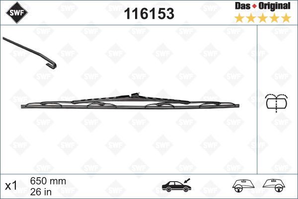 SILECEK SUPURGESI ON SOL 650mm MERCEDES VITO W638 97 03 SWF A6388201145-A6388201445