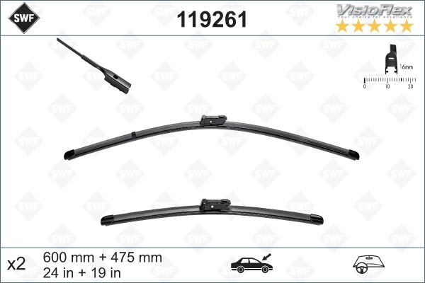 SİLECEK SÜPÜRGESİ ÖN TAKIM GOLF6-JETTA-PASSAT 600 x 480 mm