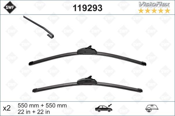 SİLECEK 55 55 X2 FLATBLADE-MUZ TİPİ LANDROVER DISCOVERY 3 04 RANGEROVER SPORT 05 LR018368-LR018367