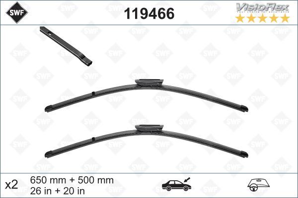 ÖN SİLECEK SÜPÜRGESİ TAKIM VIVARO C-ZAFIRA LIFE 19 EXPERT-TRAVELLER-JUMPY-SPACETOURER-PROACE 16 FLAT BLADE VM904 X2 650 500 MM