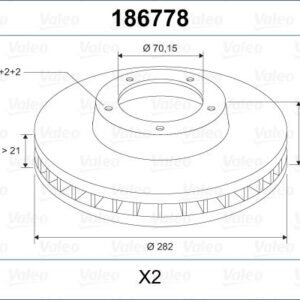 ÖN FREN DİSKİ HAVA KANALLI HONDA CR-V 2.0L B20 96-01 / HR-V 1.6L D16W1 99-07 / PRELUDE 2.0L F20A4 92-96 2.2L H22A4 97-01 282 çap x 5 bijon - Takım