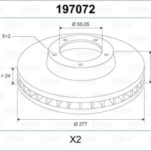 ÖN FREN DİSKİ HAVA KANALLI TOYOTA AVENSIS 1.6L 3ZZFE VVTi ZZT250 03-08 / 2.0L 1AZFSE AZT250 03-08 277 çap x 5 bijon - Takım disk fiyatıdır 4351205040
