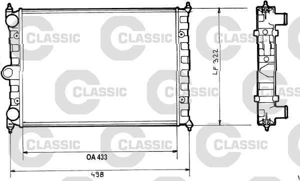 x RADYATÖR CLASSIC POLO 1.0-1.3 85-94 MEK 322x433x34 867121253L-867121253AB