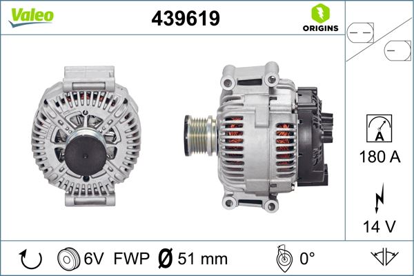 ALTERNATOR 14V 180A MERCEDES W639 B906