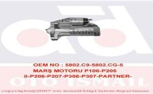 MARŞ MOTORU 12V 1.3kw 9 DİŞ P106-P205 II-P206-P207-P301-P306-P307-PARTNER-BERLINGO-C2-C3-C4-NEMO- SAXO-XSARA 1.0-1.1-1.4-1.6 BENZİN