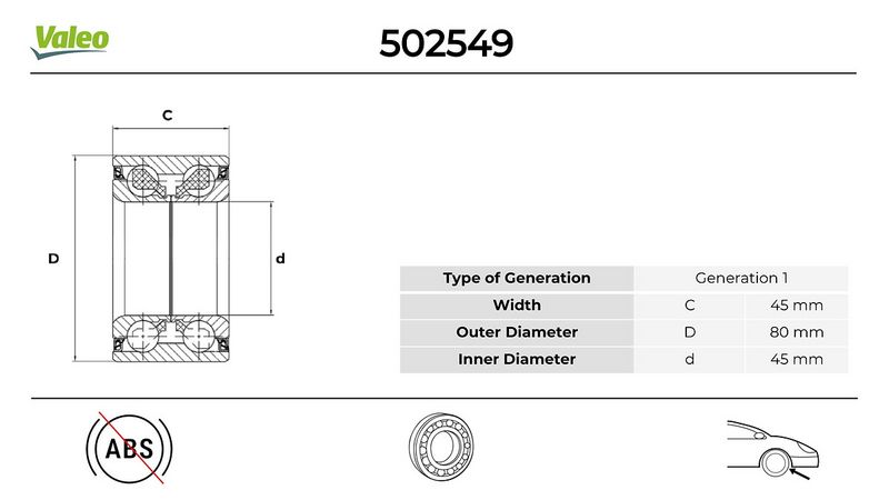 ON TEKERLEK RULMANI KIT VW California 2.5 1998.05 2003.04
