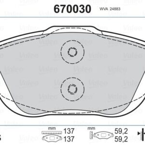 ÖN FREN BALATASI CORSA F 19 CROSSLAND 17 MOKKA 20 C3 II-III-AIRCROSS 09 C4 14 208 19 2008 19 DS3 15 15 İNÇ 283mm 1647863580-1617293780-3649095