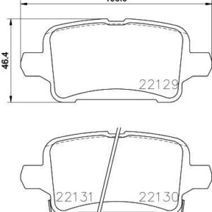 ARKA FREN BALATASI OPEL ASTRA K 1.0-1.4-1.4T-1.6T-1.6 CDTI 16 22 106.5x46.3x16.6
