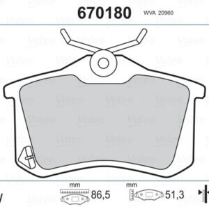 ARKA BALATA MGN II-LGN-GOLF III-IV-PASSAT III-POLO-C3-C4-P307-AUDI A3-A4 87x52.9x15mm 1H0698451F-4250.56-WVA20960
