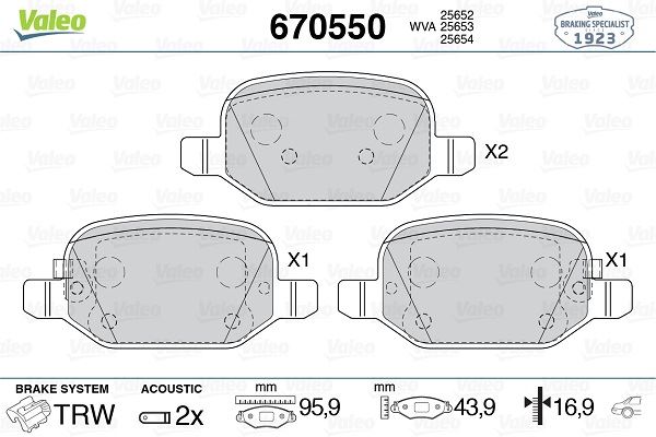 ARKA FREN BALATASI FIAT 500L 12 0.9 1.3DMTJ 1.4 1.6D MTJ
