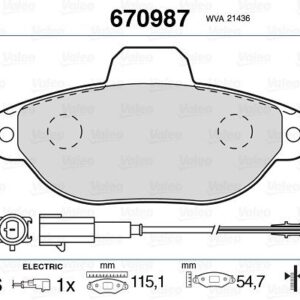 ÖN BALATA FİŞLİ FIAT PANDA 1.2 09 PANDA 1.4 10 500 1.2 11/08 FORD KA 1.2 2.09 77365337-77365816-1559698